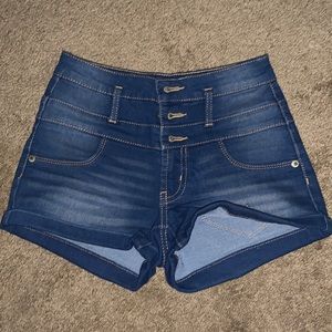 Medium wash shorts